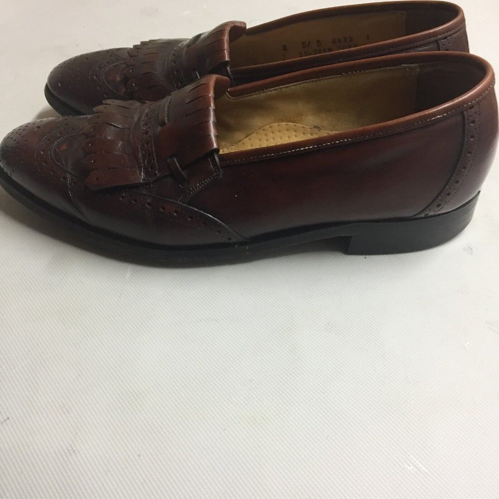 Johnston & Murphy Optima Brown Wingtip Brogue Tassel Kiltie Slip-On Loafer 8 D/B View 3